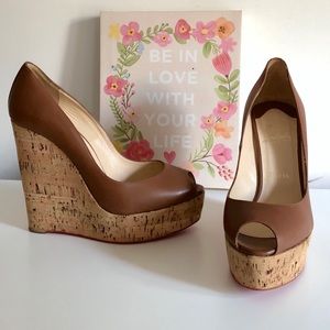 Christian Louboutin ‘Une Plume’ Peep Toe Wedge